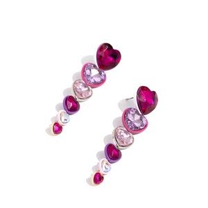 Pink heart earrings